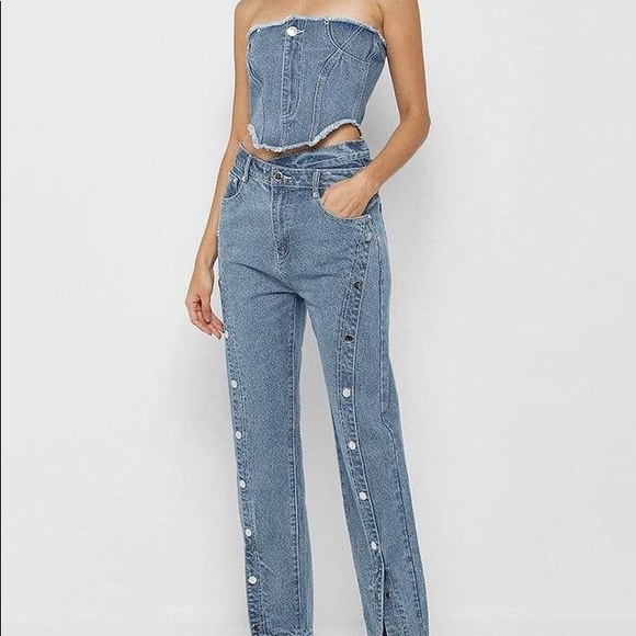 Maniere De Voir DENIM CORSET TOP - Picture 4 of 4